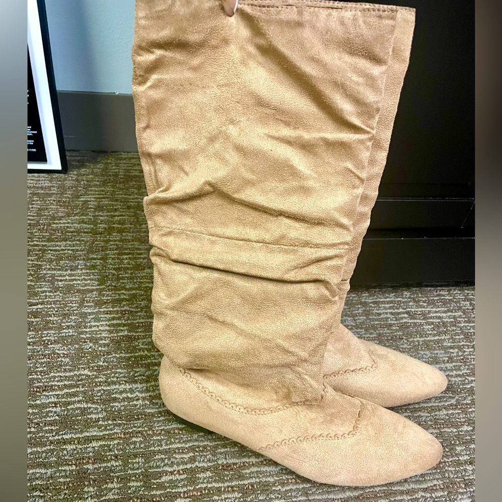 Tan Faux Suede Boots